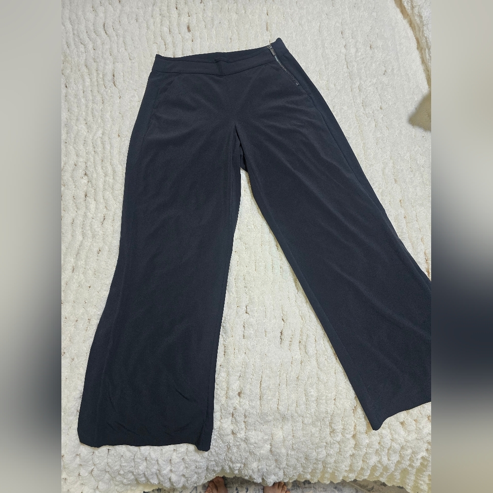 Athleta Gramercy Track Trouser Wide Leg Pants Size 2P Black